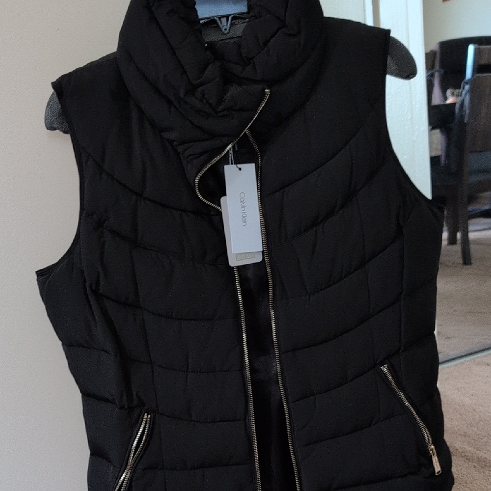 Calvin Klein Women's Quilted Black Vest